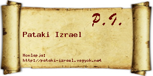 Pataki Izrael névjegykártya